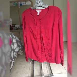 Long sleeve red blouse